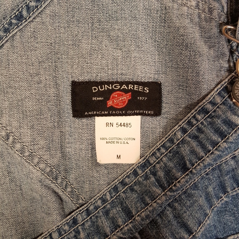 AEO Dungarees Workwear Denim Overall Shorts - Picture 8 of 8